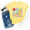 Watercolor Teacher Apple Collage - Womens Short Sleeve Tee - 3 of 3
