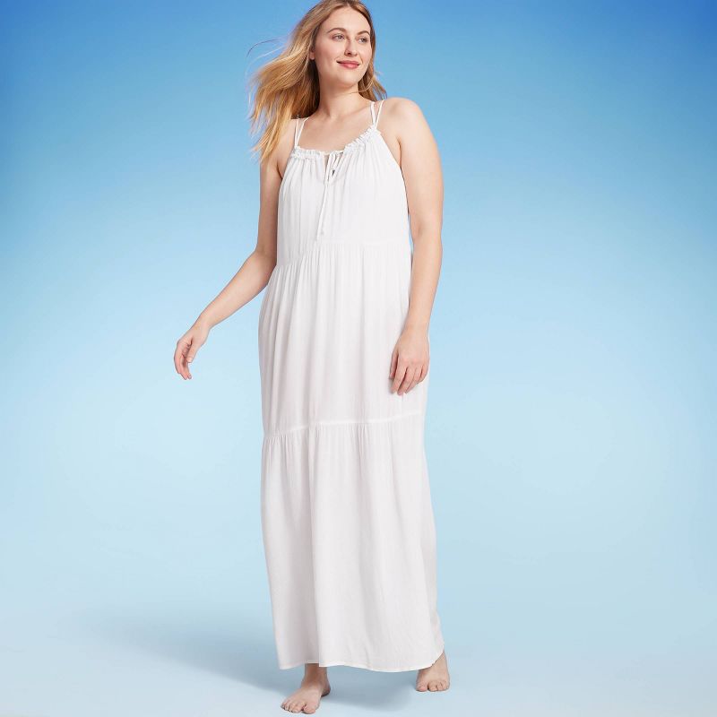 Women's Tiered Cover Up Maxi Dress - Shade & Shore™ White, 5 of 7