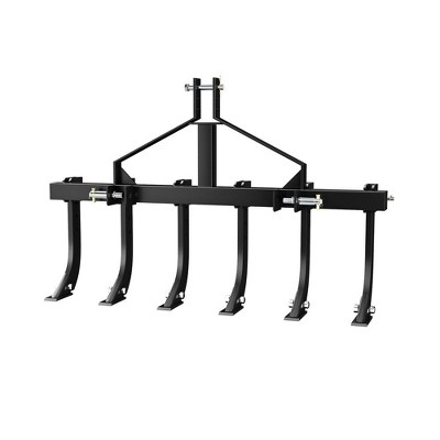 48" Plow Scarifier Implement, Removable Tractor Cultivator with 6 Scarifier Shanks, 3 Point Tiller for CAT-0 & CAT-1 ATV/UTV
