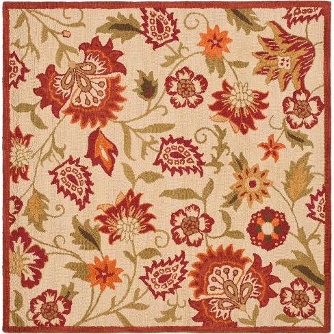 Blossom Blm862 Hand Hooked Area Rug - Beige/multi - 6'x6