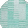 Teal Blue Aqua And Ivory Striped Washable Indoor Outdoor Area Rug - 4 of 4