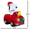 Gemmy Airblown Inflatable Snoopy and Woodstock in Car w/ Christmas Lights Scene Peanuts , 6 ft Tall - 3 of 4