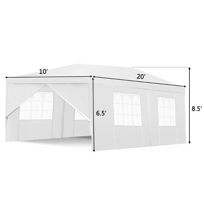 White 10'x20' Heavy Duty Steel Frame Wedding Canopy Tent