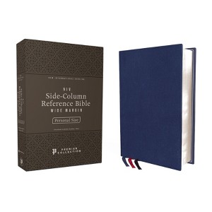 Niv, Side-Column Reference Bible (Deep Study at a Portable Size), Personal Size, Premium Goatskin Leather, Blue, Premier Collection, Art Gilded - 1 of 1