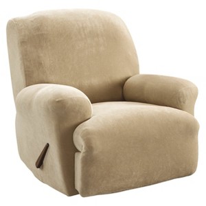 Cream Stretch Pique Slipcover Recliner - Sure Fit, Ivory