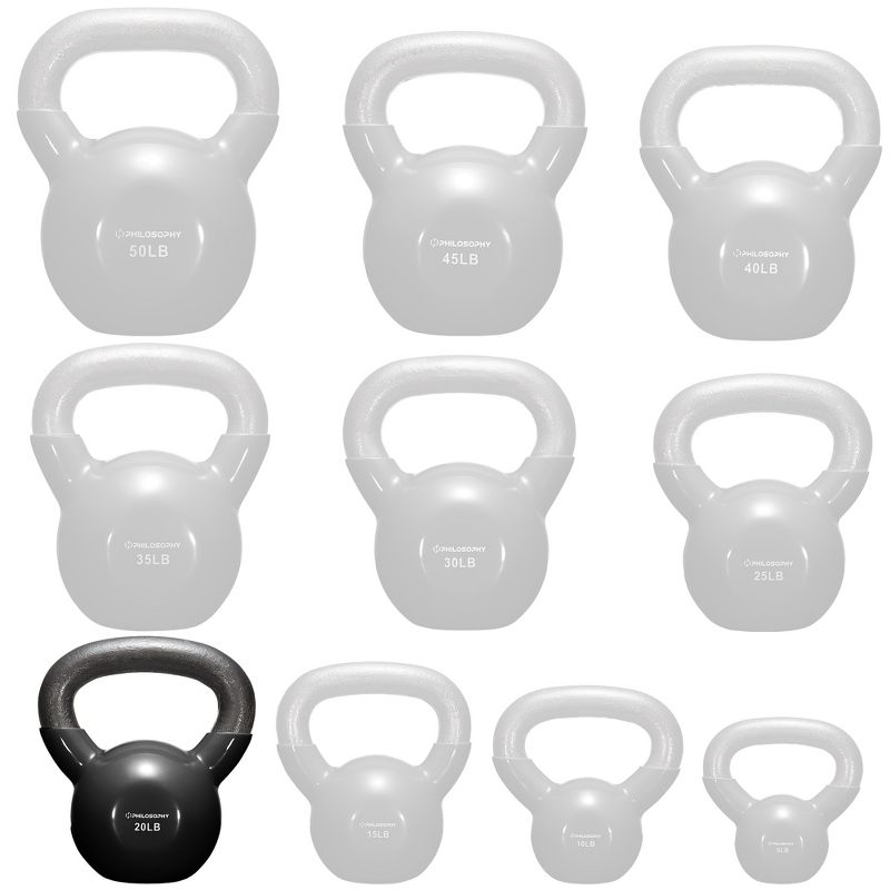 Philosophy Gym Vinyl Coated Cast Iron Kettlebell Weights - Black, 5 of 6