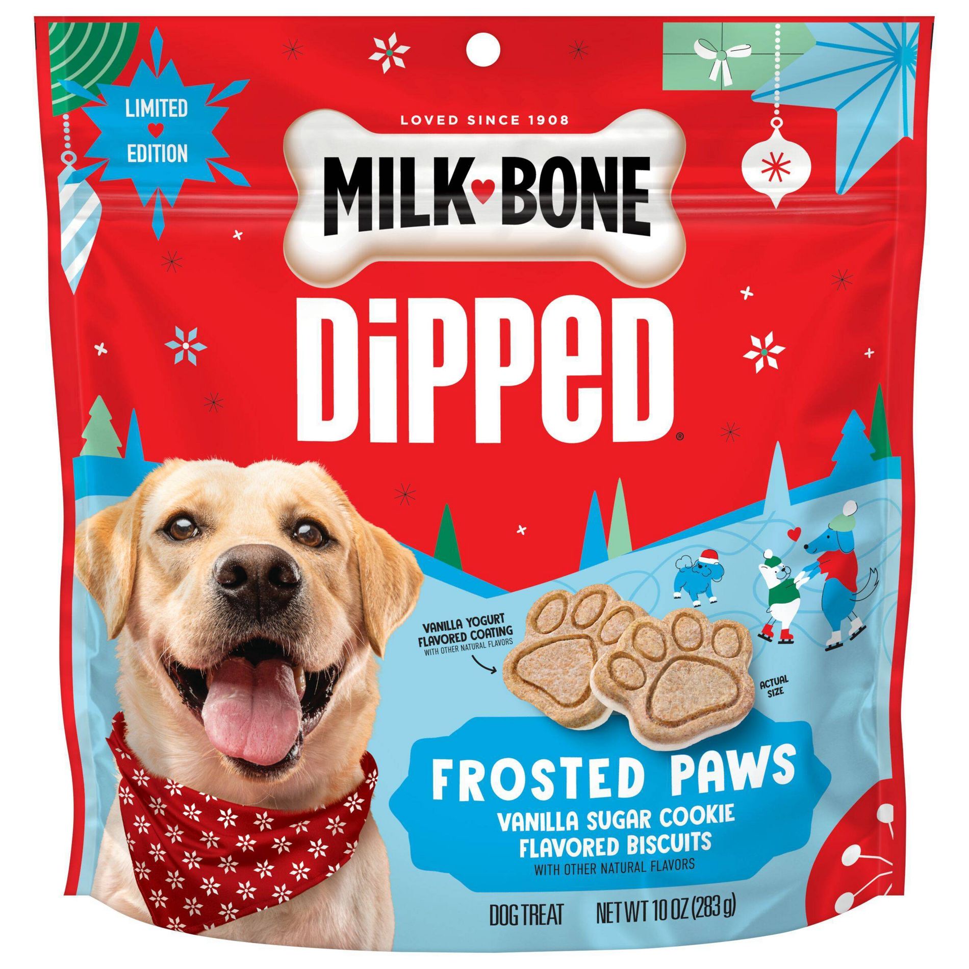 Milk-Bone Vanilla Flavor Frosted Paws Dipped Sugar Cookie Dog Treats - 10oz