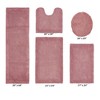 Edge Bath Rug 100% Premium Cotton Ultra-Soft Water Absorbent Tufted Solid Reversible 5 Piece Bathroom Rug Set for Machine Washable Bathmat - 2 of 2