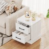 Tangkula Farmhouse Nightstand Set of 2 Wood Bedside Table with 2 Storage Drawers Compact Floor Night Stand End Table White Accent Sofa Side Table - 4 of 4