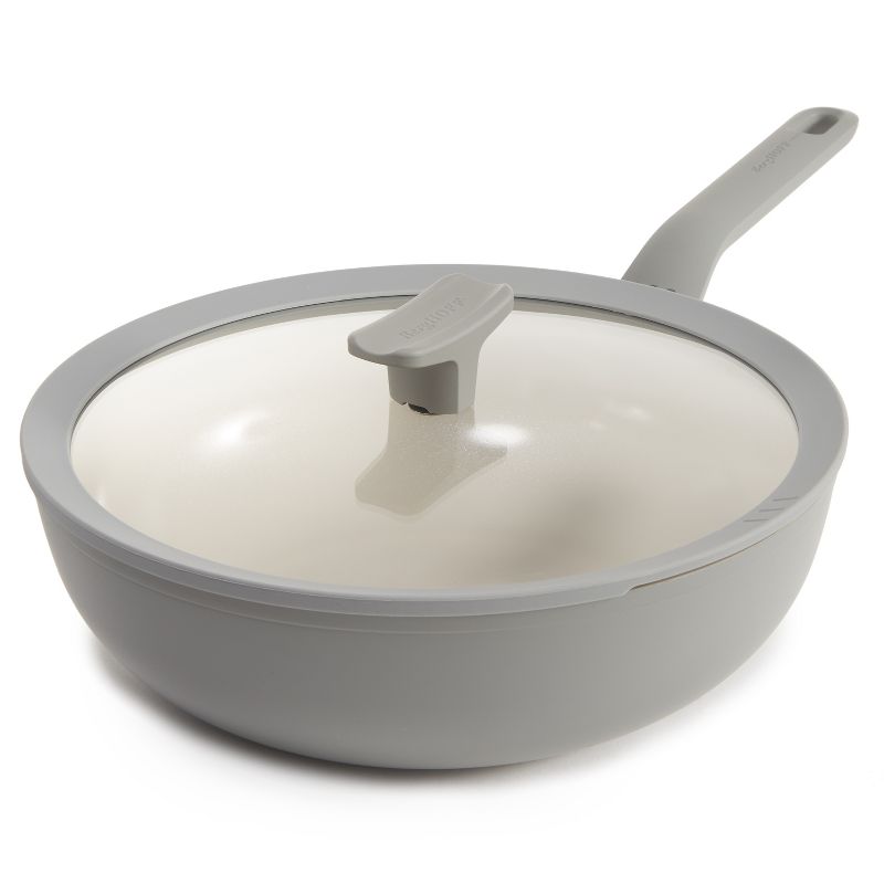 BergHOFF Balance Non-stick Ceramic Wok Pan 11", 4.4qt. With Glass Lid, Recycled Aluminum, 1 of 8