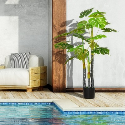 NicBex Artificial Plant 4FT Tall Artificial Monstera Tree with Black Pot, Room Decor for Home Office Foyer Porch