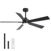 Airsurfer 52" Ceiling Fan with 3 Colors LED Light,Black Ceiling Fan with 5 Plywood Blades,6 Speeds Motor & Memory Function,Remote Control Included - 4 of 4