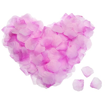 Unique Bargains Faux Silk Artificial Flower Rose Petals for Wedding Decoration 2x2 Inch 3200 Pcs Purple