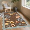 Washable Non-Slip Area Rug, Floral Soft Carpet for Bedroom & Living Room, Cute Aesthetic Throw for Girls' Room - 3 of 4