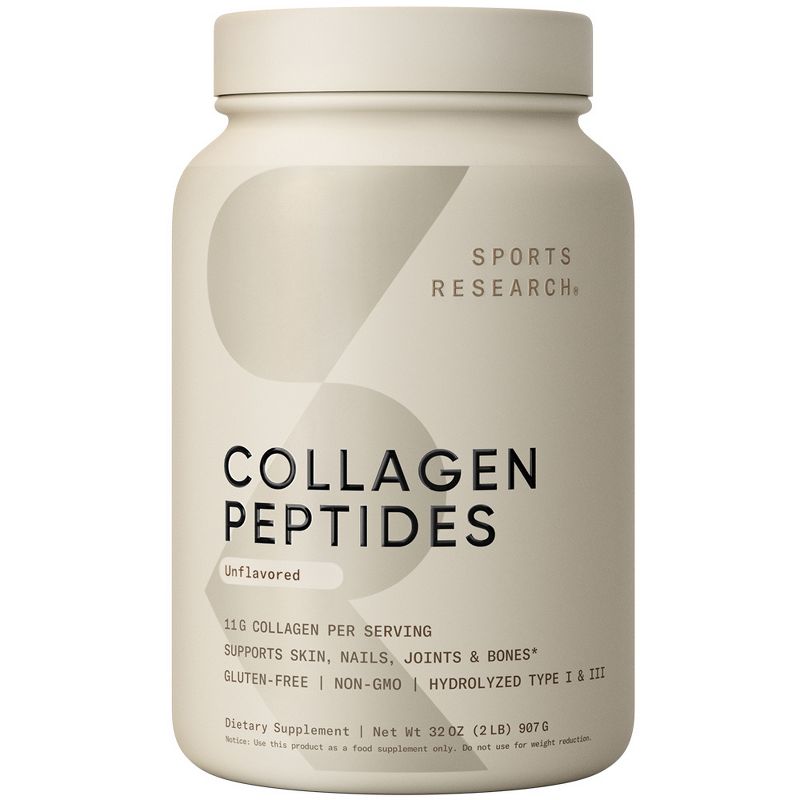 Sports Research Collagen Peptides, Unflavored, 2 lbs (907 g), 1 of 5