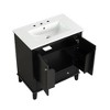 30" Bathroom Vanity Sink Set , Freestanding Vanity Ceramic Sink Combo Storage Cabinet With Doors, Drawer And Adjustable Shelves - 3 of 4