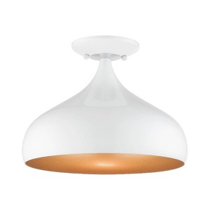 Livex Lighting Amador 1 - Light Semi-Flush Mount in  Shiny White - 1 of 1