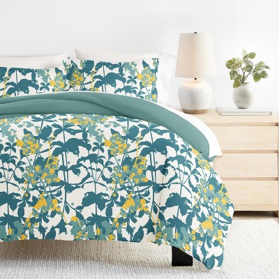 8PC Bedding Bundle, Patterned Duvet Cover, White Comforter and Solid Sheet Set - Becky Cameron