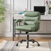 Barnaby Modern Faux Leather Swivel Office Chair with Casters|HULALA HOME - 2 of 4