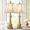 360 Lighting Elize 26 1/2" Tall Candlestick Traditional Country Cottage Table Lamps Set of 2 WiFi Smart Socket White-Washed Living Room Bedroom - 2 of 4