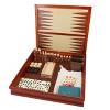 WE Games 7-in-1 Combination Wood Game Set – 12 inch board – Includes Chess, Checkers, Backgammon, Dominoes, Cribbage, Poker Dice, Cards - 2 of 4