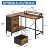 Home Office Desk, L Shaped Desk with Led Lights, 3-Drawer Computer Desk with Monitor Stand - 4 of 4