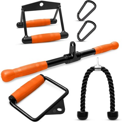 SQUATZ Triceps Pull Down Attachment Set - Cable Machine Accessories for Home Gym - LAT Pull Down Attachment for Weight Fitness