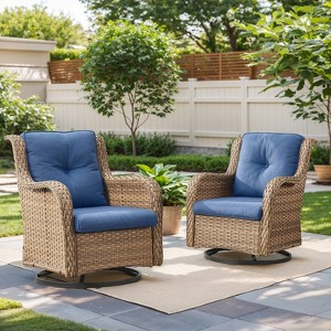 Gymojoy Outdoor Swivel Patio Chairs All-Weather Patio Swivel Glider Chairs Set of 2 - 1 of 4