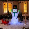 TopComfy Decorative Holiday Scene Props Christmas Inflatables Cheerful Snowman in Black Hat for Yard Display Decor, White, 12.61"*7.09"*15.37" - 2 of 4