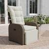 Emma and Oliver Aritzo Wicker Rattan Patio Recliner Lounge Chair with Side Flip-Up Table for Indoor/Outdoor Use - 2 of 4
