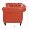SKRAN Chesterfield Sofa,Couch Upholstered Sofa Rolled Arm Sofa with Wood Legs for Living Room - 4 of 4