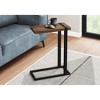 TiramisuBest Brown C-Shaped Accent Table, Modern Snack & Side Table with Black Metal Frame for Living Room or Office - 4 of 4