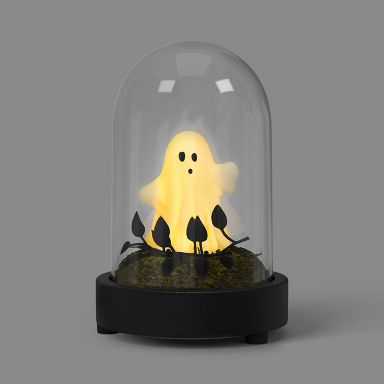 Lit Plastic Ghost in Dome Decorative Cloche - Hyde and EEK! Boutique™