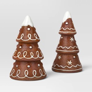 2pk Christmas Ceramic Gingerbread Tree Decor - Wondershop™ - 1 of 3