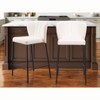HomeRoots Set of Two 26" Cream And Black Faux Leather And Steel Counter Height Bar Chairs - 2 of 4