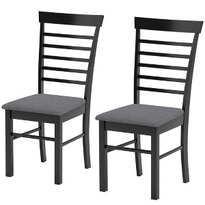 Aghana Digitals Farmhouse 2-Piece Dining Chairs: Rubber Wood Frame, Foam-Cushioned Linen-Feel - 1 of 4