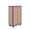 Okak Retro Tall Dresser for Bedroom with 5 Stylish Drawers,Wide Storage Chest of Drawers Nightstand for Closet Bedside Living Room Hallway - 3 of 4