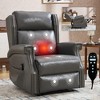 KWPZQEB Faux Leather Manual Recliner Chair, Heavy Duty Manual Recliner w/ Footrest, 8 Vibrating Nodes & 3 Massage Modes for Living Room, Bedroom - 2 of 4