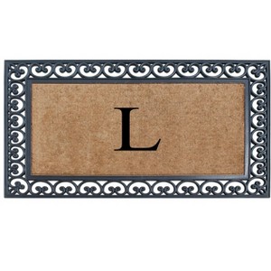 A1HC Natural Rubber & Coir 30x48, Monogrammed Doormat For Outdoor Entrance, Anti-Shed Treated Mat - 1 of 4