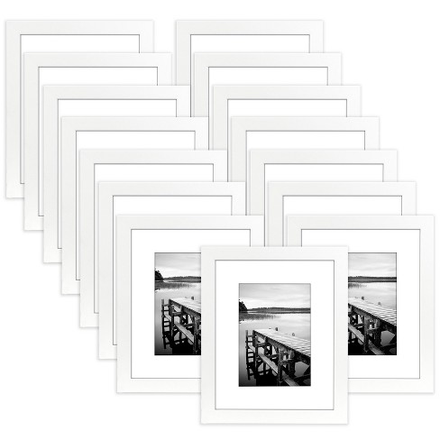 Picture Frame in White Set of 2 - Composite Wood with Shatter