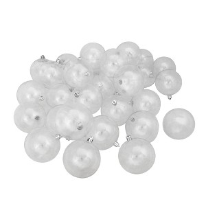 Northlight Shatterproof Shiny Christmas Ball Ornaments - 3.25" (80mm) - Clear - 32ct - 1 of 4