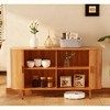Fluted Side board, Buffet Cabinet, Tambour Sliding Doors Coffee Bar| TV Stand Power Outlet Media Console - 4 of 4