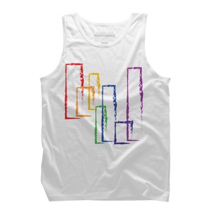 Adult Design By Humans Rainbow Rectangles Abstract By Tank Top - 1 of 2