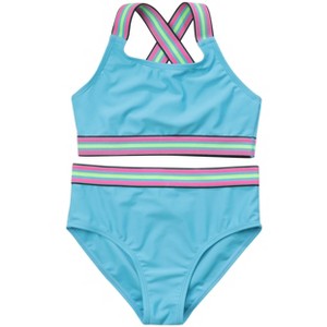 Just Love Girls’ UPF 50+ 2-Piece Bikini Swimsuit Set – Neon, Tie-Dye & Ombre Styles for Kids - 1 of 2