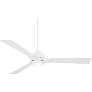 56" Casa Vieja Kali Matte White LED Damp Ceiling Fan with Remote - 1 of 4
