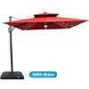 Crestlive Products 9'X11' Double Top Cantilever Umbrella UV30+ with Light and Base Outdoor 360 Rotation 6 Heights Adjustable Offset Umbrella - 2 of 4