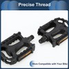 Unique Bargains Cycling Bicycle Pedal 9/16" Spindle Plastic for Road Mountain BMX MTB Bike Black - 4 of 4