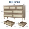 7 Drawer Dresser for Bedroom, Rattan 47'' Wide Chest of Drawers, Wooden Storage Dressers Organizer, Media Console Table for Living Room Hallway - 3 of 4