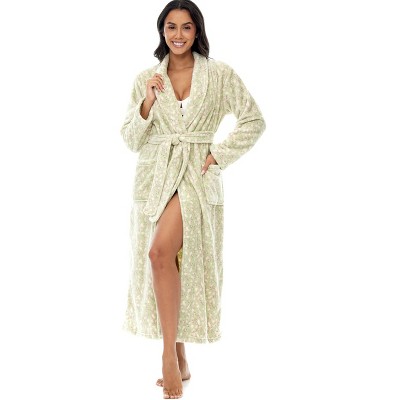 ADR Women's Long Robe, Fleece Plush Robe Woman, Cozy Regular & Plus Size Women's Bath Robe