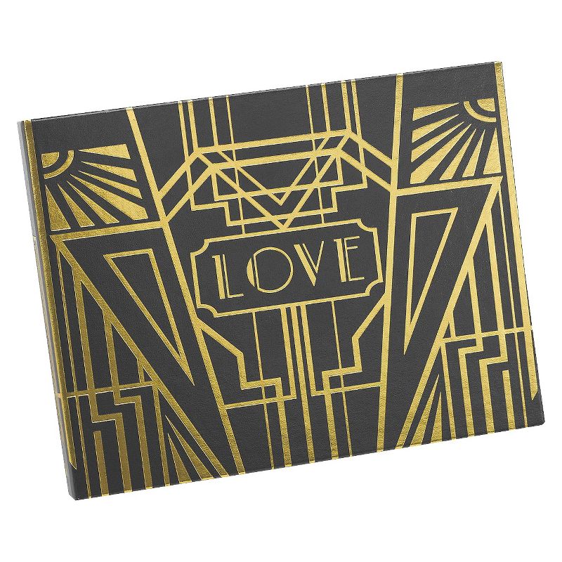 Love Art Deco Wedding Guest Book - Black/Gold, 1 of 3
